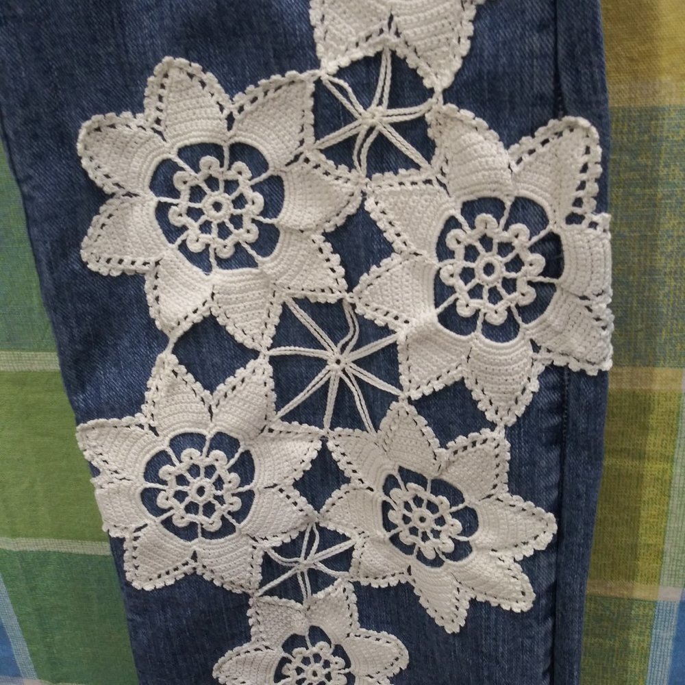 2408 Jeaniemade Upcycled 11/12 Wrangler 100% Cotton Jeans - Picture 2 of 5